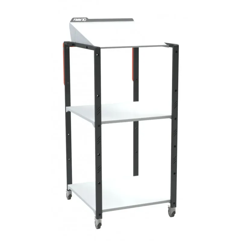 Pupitre atelier sur roulettes à plan inclinable 2 étagères - 150 kg