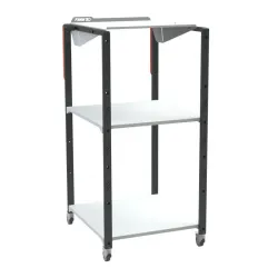 Pupitre atelier sur roulettes à plan inclinable 2 étagères - 150 kg