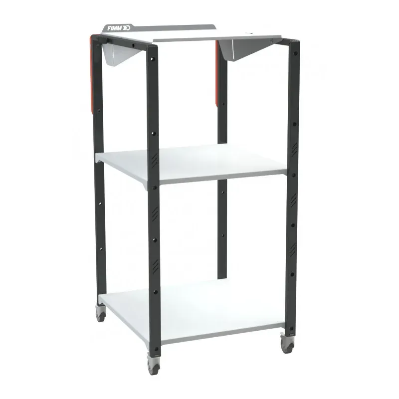 Pupitre atelier sur roulettes à plan inclinable 2 étagères - 150 kg