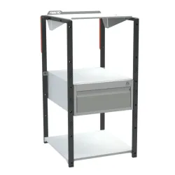 Pupitre d'atelier fixe à plan inclinable + 1 tiroir - 150 kg