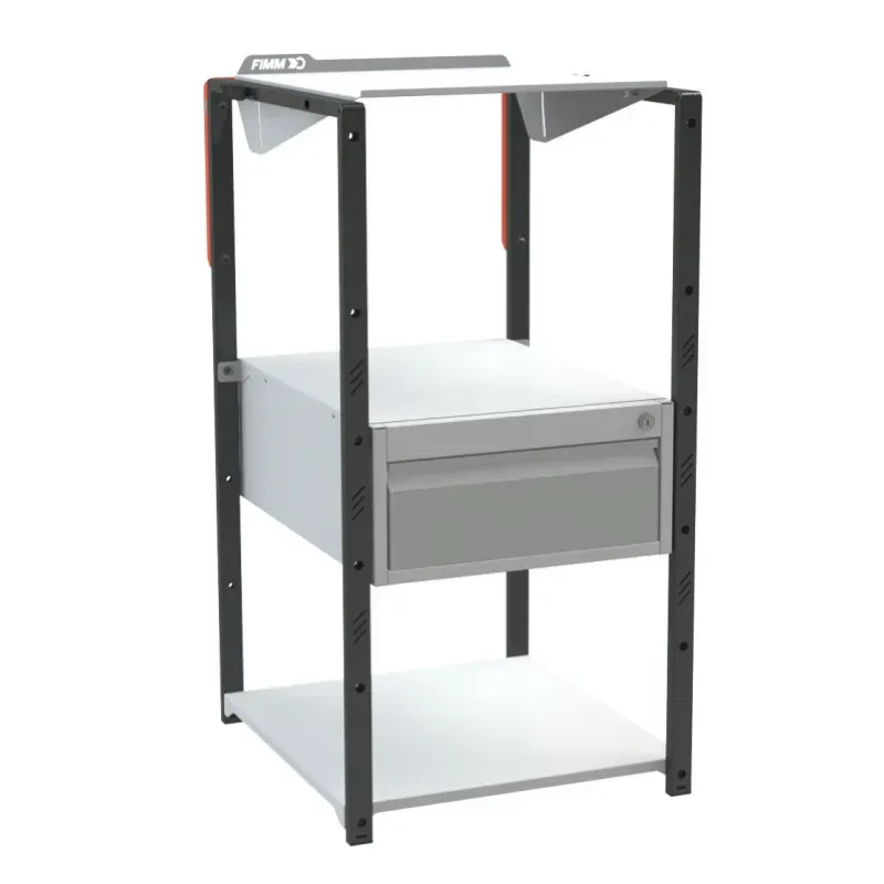 Pupitre d'atelier fixe à plan inclinable + 1 tiroir - 150 kg