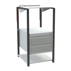 Pupitre d'atelier fixe à plan inclinable + 2 tiroirs - 150 kg