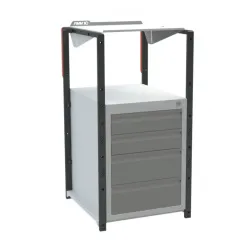 Pupitre d'atelier fixe à plan inclinable + 4 tiroirs - 150 kg