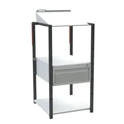 Pupitre d'atelier fixe à plan inclinable + 1 tiroir - 150 kg