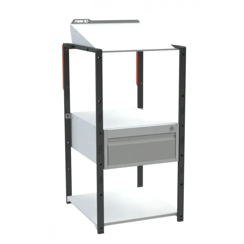 Pupitre d'atelier fixe à plan inclinable + 1 tiroir - 150 kg