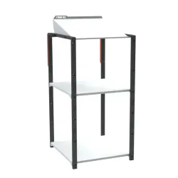 Pupitre d'atelier fixe à plan inclinable 2 étagères - 150 kg