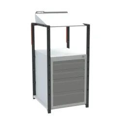 Pupitre d'atelier fixe à plan inclinable + 4 tiroirs - 150 kg