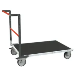 Chariot avec plateau bois et caoutchouc modulaire tube 500 kg - Fimm