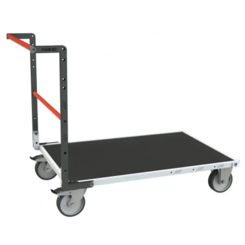 Chariot avec plateau bois et caoutchouc modulaire tube 500 kg - Fimm