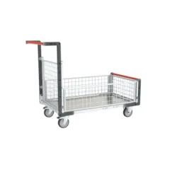 Chariot modulaire grillagé plateau tôle galva 250 kg - Fimm