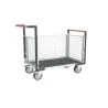 Chariot modulaire grillagé plateau bois et caoutchouc - 500 kg - Fimm