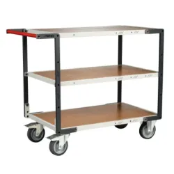 Servante à 2 ou 3 plateaux bois et poignée horizontale 400 kg - Fimm