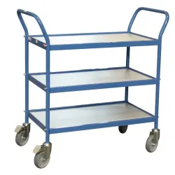 Servante polyvalente 2 ou 3 plateaux mélaminé et double poignées-Fimm