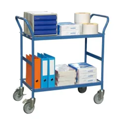 Desserte polyvalente 2 ou 3 plateaux mélaminé et double poignées-Fimm