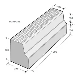 Bordure béton pour quai de bus