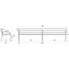 Banc public design Modo-08 - 6 lames - Longueur 300 cm