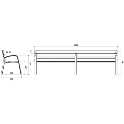 Banc public design Modo 300 cm