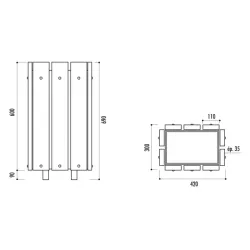 Corbeille de ville Brême en bois de pin