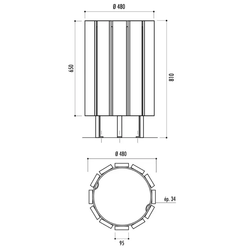 Corbeille de ville en bois Boston