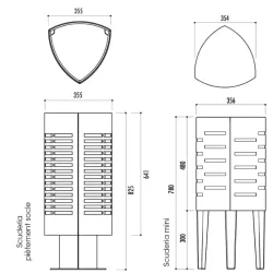 Poubelle de ville sur pieds Scuderia mini 40 litres