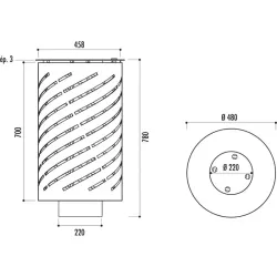 Corbeille de rue Spirale 65 litres