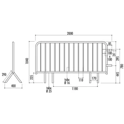 Barrière police 14 barreaux