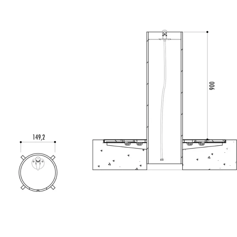 Fontaine de ville Villa Olimpica avec grille