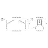 Table rectangulaire pliante et empilable Grenade