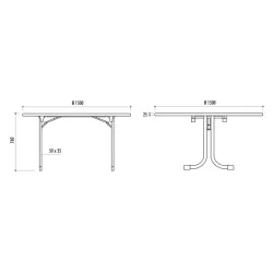 Table ronde pliante et empilable Vendée