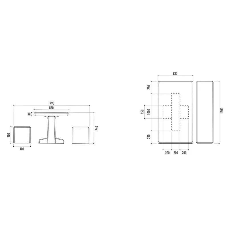 Table pique-nique Triton en béton