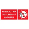 Panneau picto interdiction de fumer et vapoter