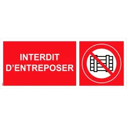 Panneau picto interdit d'entreposer