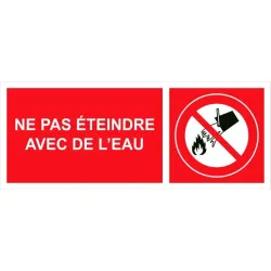 Panneau picto ne pas éteindre avec de l'eau