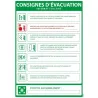 Panneau consignes d'évacuation surveillant de chambres