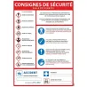 Panneau consignes de sécurité salle de chimie