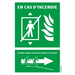 Panneau consignes de sécurité ascenseur droite