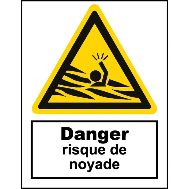 Panneau danger risque de noyade