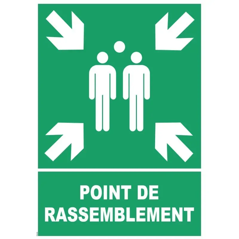 Panneau point de rassemblement avec picto