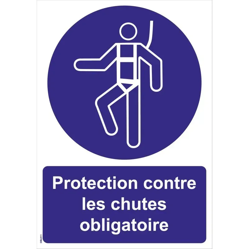 Panneau protection obligatoire contre les chutes