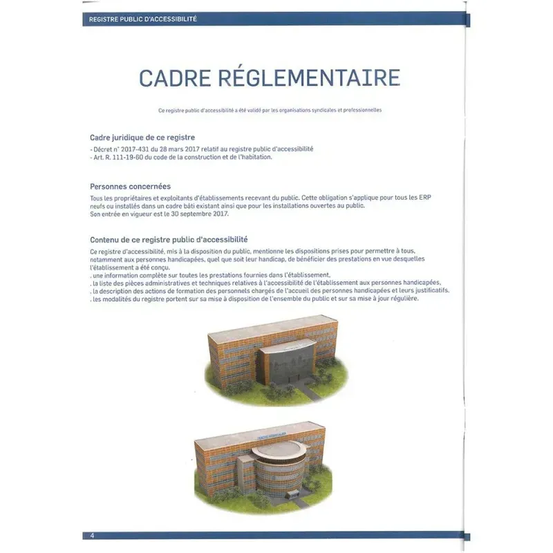 Registre public d'accessibilité format A4 - 32 pages