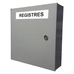 Coffret pour registre en métal avec fermeture clé pompier