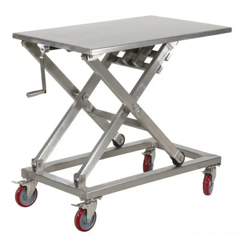 Table élévatrice manuelle inox 300 kg