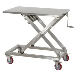 Table élévatrice manuelle inox 300 kg