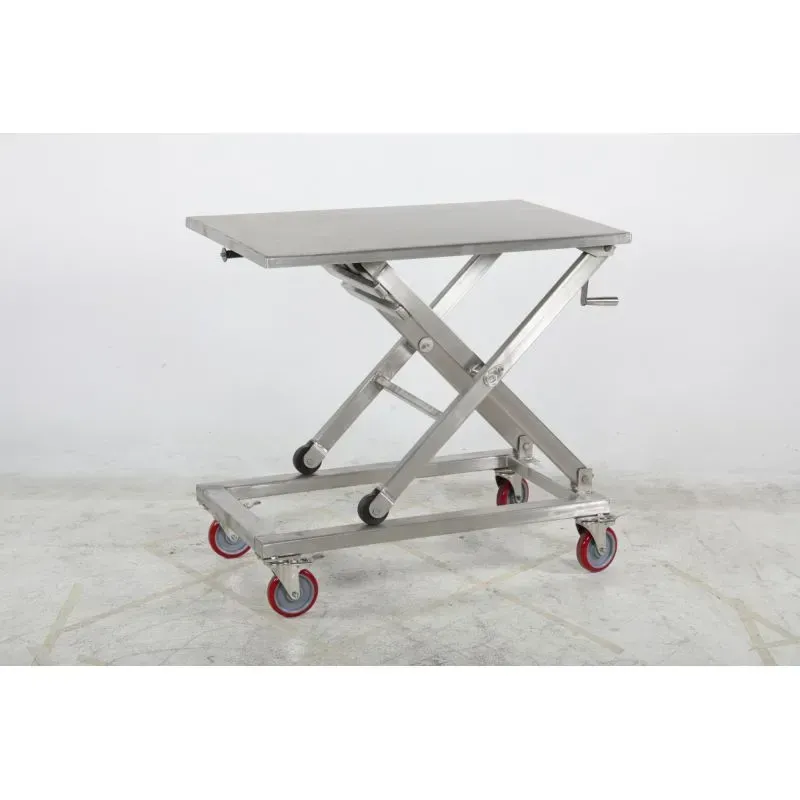 Table élévatrice manuelle inox 300 kg
