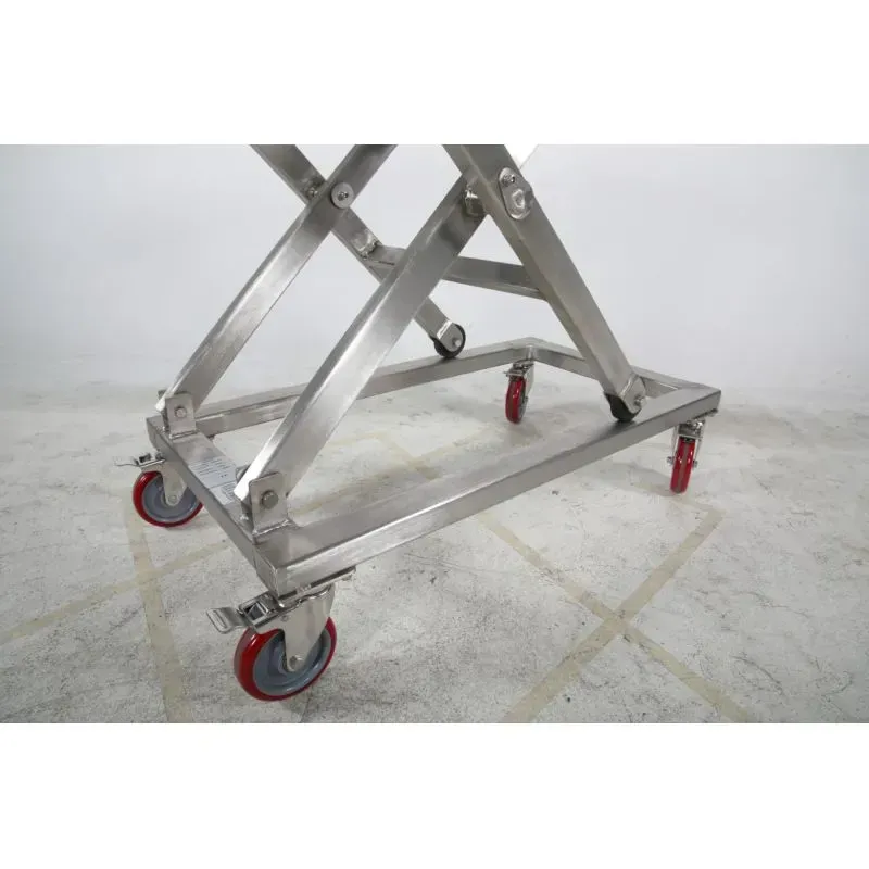 Table élévatrice manuelle inox 300 kg