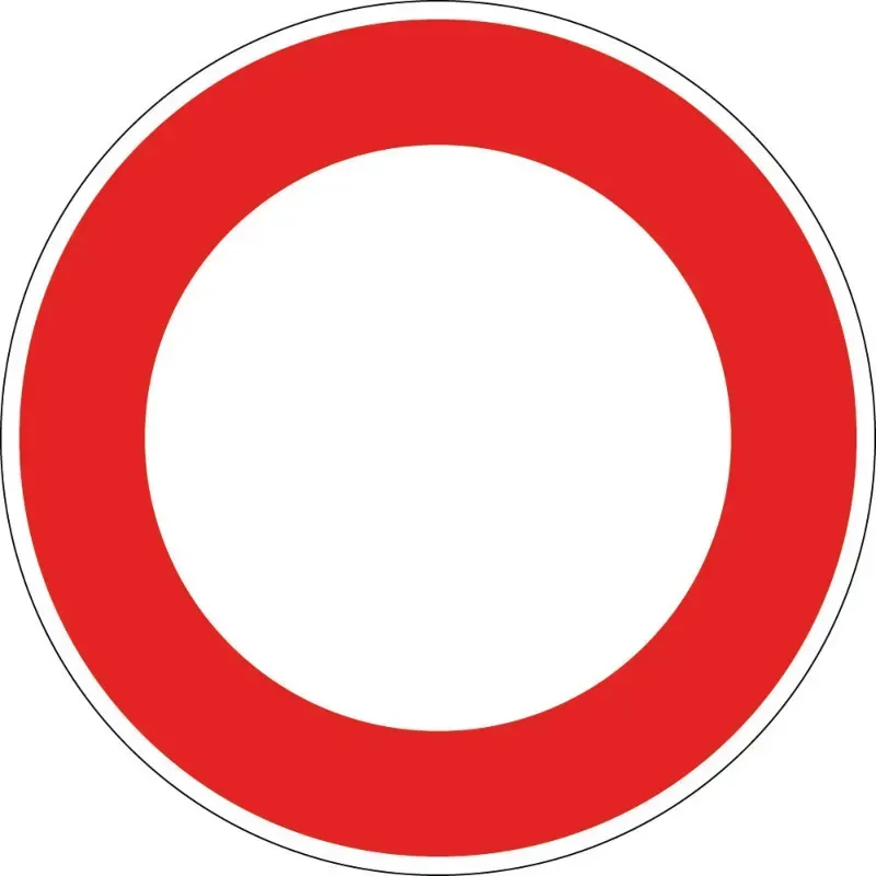 Panneau circulation interdite à tout véhicule dans les 2 sens - B0