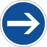 Panneau obligation de tourner à droite avant le panneau - B21-1