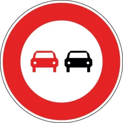 Panneau B3 - Interdiction de dépasser tous les véhicules à moteur