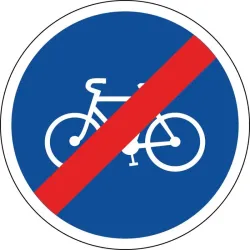 Panneau fin de piste ou bande obligatoire pour cycle - B40