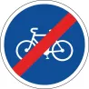 Panneau fin de piste ou bande obligatoire pour cycle - B40